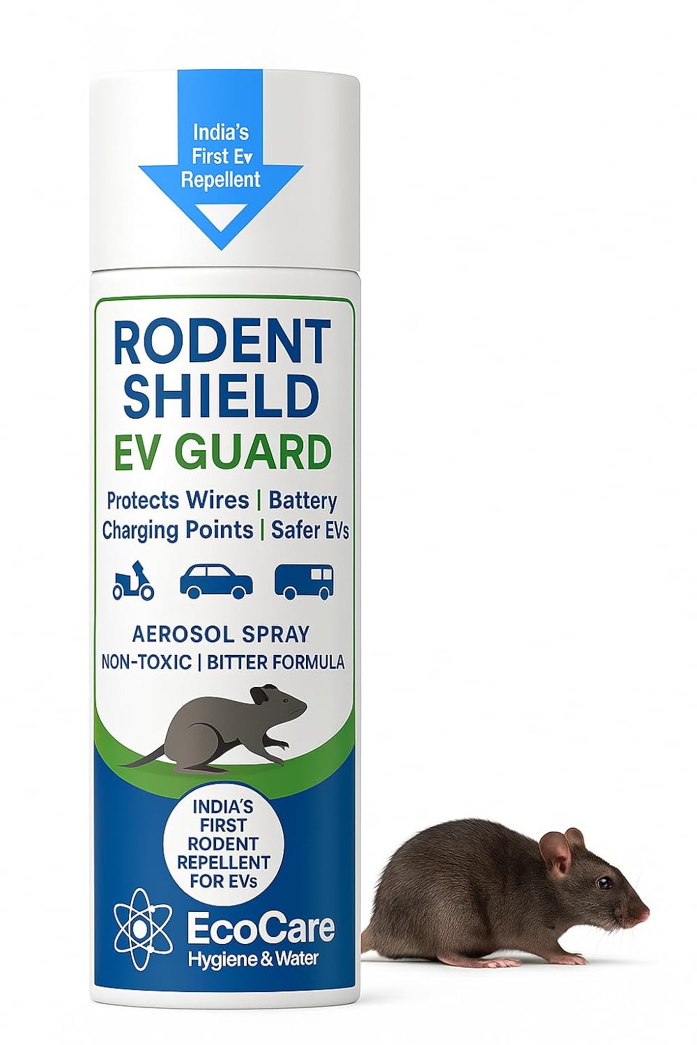 EcoCare Rodent Shield EV Guard – Advanced Rat Repellent Spray for Car Engines (Protects Wires, Cables & Rubber Parts)