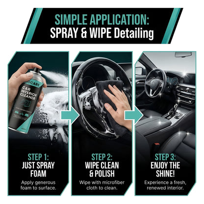 EcoCare 600ml Car Interior Foam Cleaner – High-Density Deep Cleaning Foam for Upholstery, Leather, & Dashboards