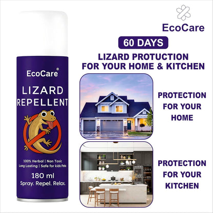 EcoCare Lizard Repellent Spray (180ml) – 100% Non-Toxic, Plant-Based & Pet-Safe Anti-Lizard Shield for Home & Office