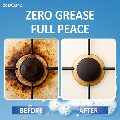 EcoCare Kitchen Foam Cleaner Spray 400ml | Multipurpose Kitchen Degreaser for Stove, Chimney, Oven, Sink & Grease Removal | Non-Toxic Biodegradable Cleaning Foam