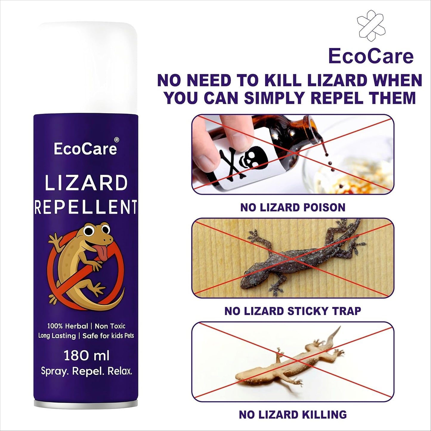 EcoCare Lizard Repellent Spray (180ml) – 100% Non-Toxic, Plant-Based & Pet-Safe Anti-Lizard Shield for Home & Office