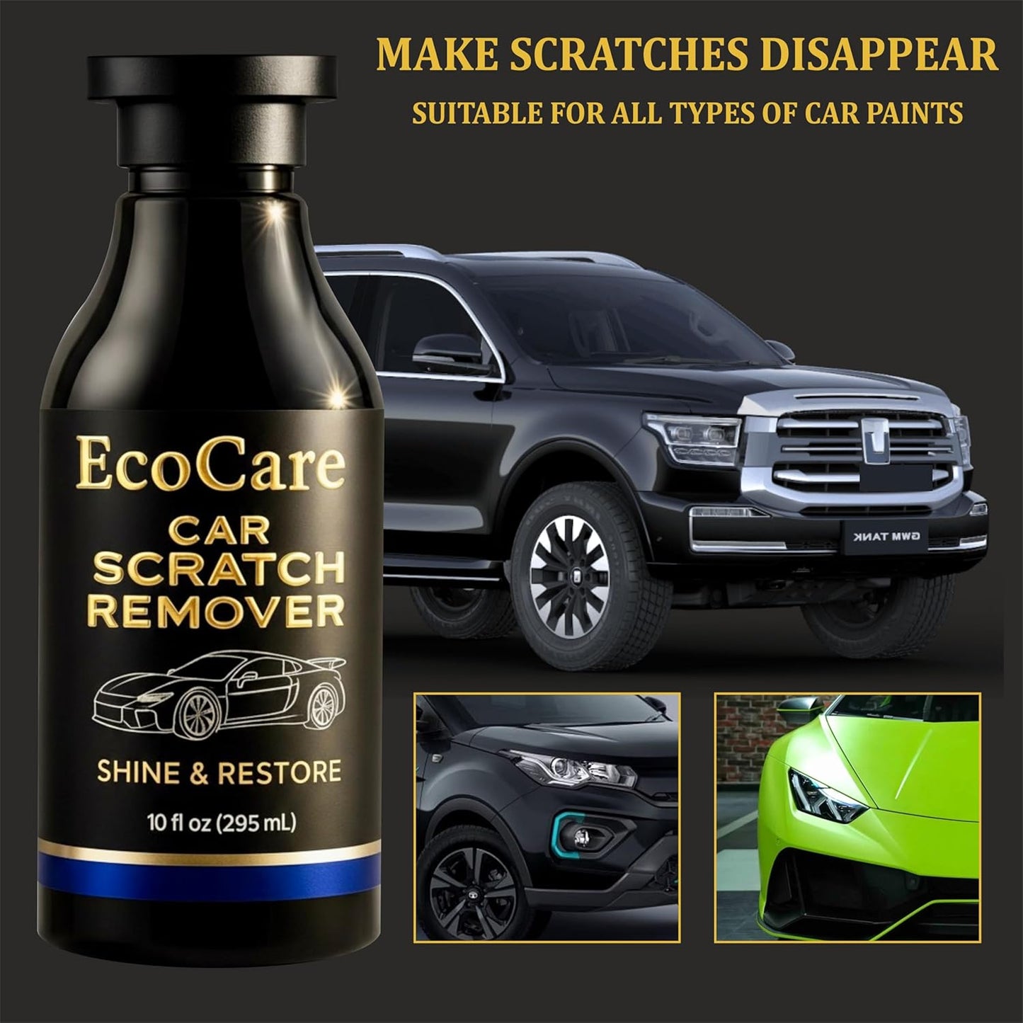 EcoCare Ultimate Car Scratch Remover (300ml) – Professional Grade Paint Restoration & High-Gloss Polish