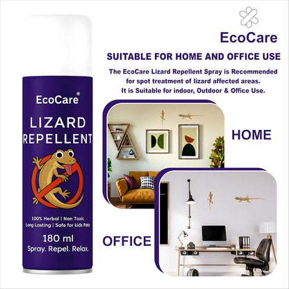 EcoCare Lizard Repellent Spray (180ml) – 100% Non-Toxic, Plant-Based & Pet-Safe Anti-Lizard Shield for Home & Office