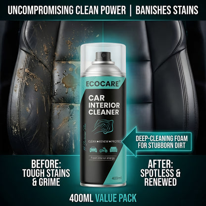 EcoCare 600ml Car Interior Foam Cleaner – High-Density Deep Cleaning Foam for Upholstery, Leather, & Dashboards
