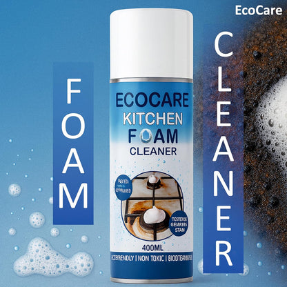 EcoCare Kitchen Foam Cleaner Spray 400ml | Multipurpose Kitchen Degreaser for Stove, Chimney, Oven, Sink & Grease Removal | Non-Toxic Biodegradable Cleaning Foam