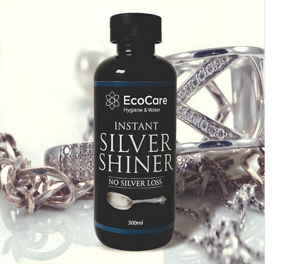 EcoCare Silver Dip Cleaner Long-Lasting Polish With 0% Silver Loss Scratch-Free Sparkling Clean Non-Toxic Liquid For Jewellery, Coins, Bricks, Idols, Kalash, Pooja Thali Other Silver Utensils 300ML