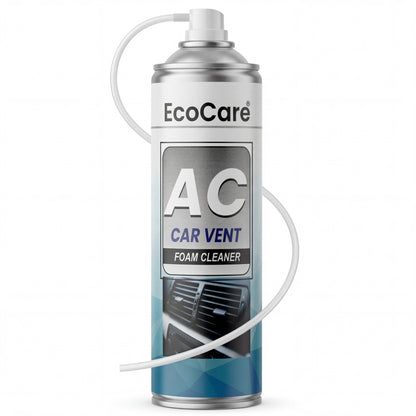 Eko Power Car AC Foam Cleaner with 500ml can and flexible extension tube for deep vent cleaning.