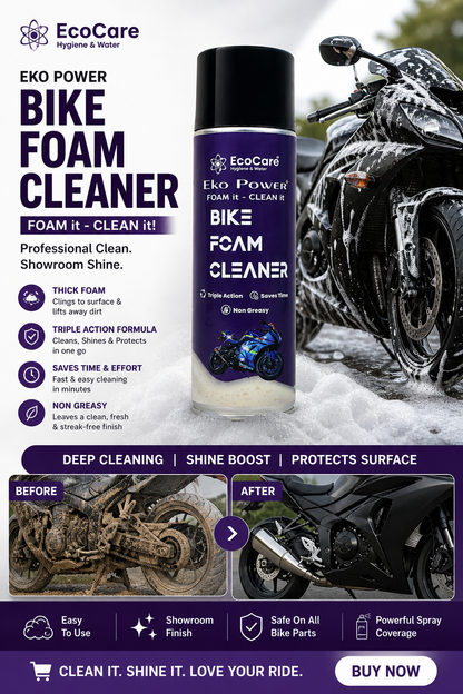 EcoCare® Waterless Bike Foam Cleaner - 500 ml | Instant Dirt & Grease Lift | Safe for Helmets & Gear