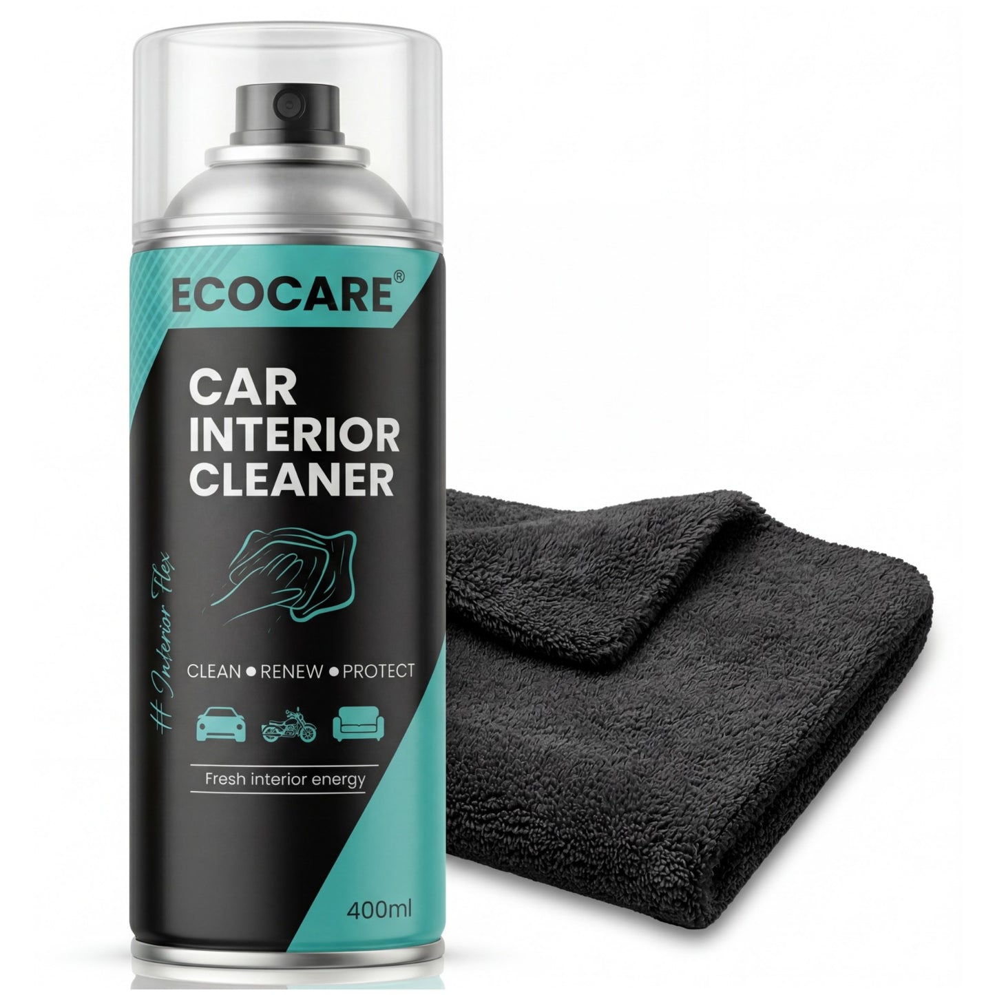 EcoCare 600ml Car Interior Foam Cleaner – High-Density Deep Cleaning Foam for Upholstery, Leather, & Dashboards