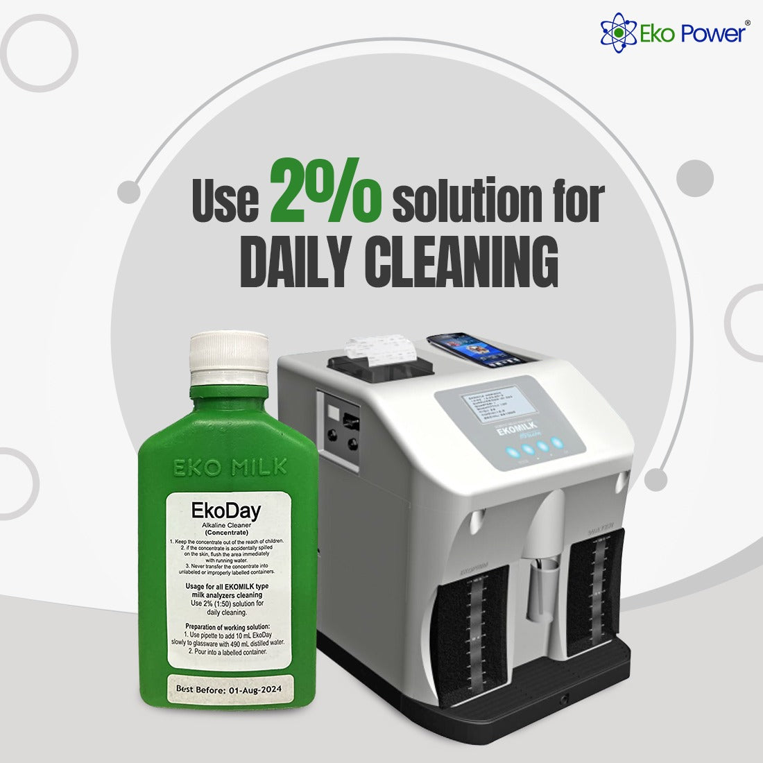 Eko Day and Week combo for daily and weekly cleaning for all type of milk analyzer