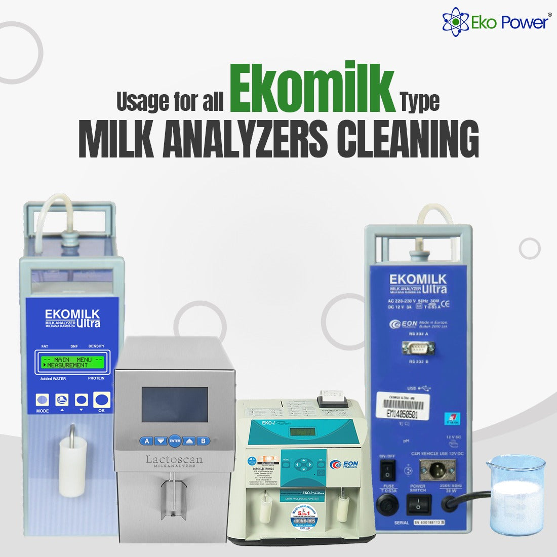 Eko Day and Week combo for daily and weekly cleaning for all type of milk analyzer