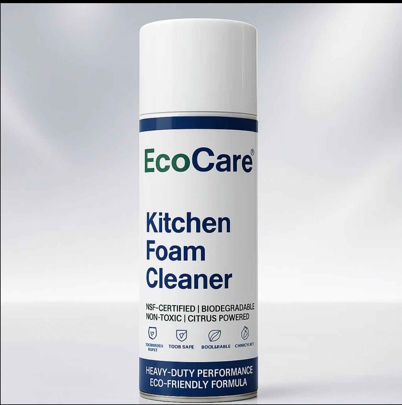 EcoCare Kitchen Foam Cleaner can on a gray background