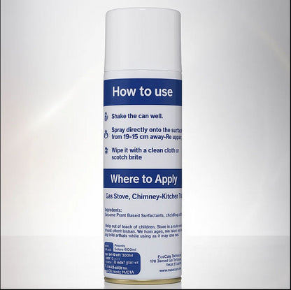 Spray can with label on a white background