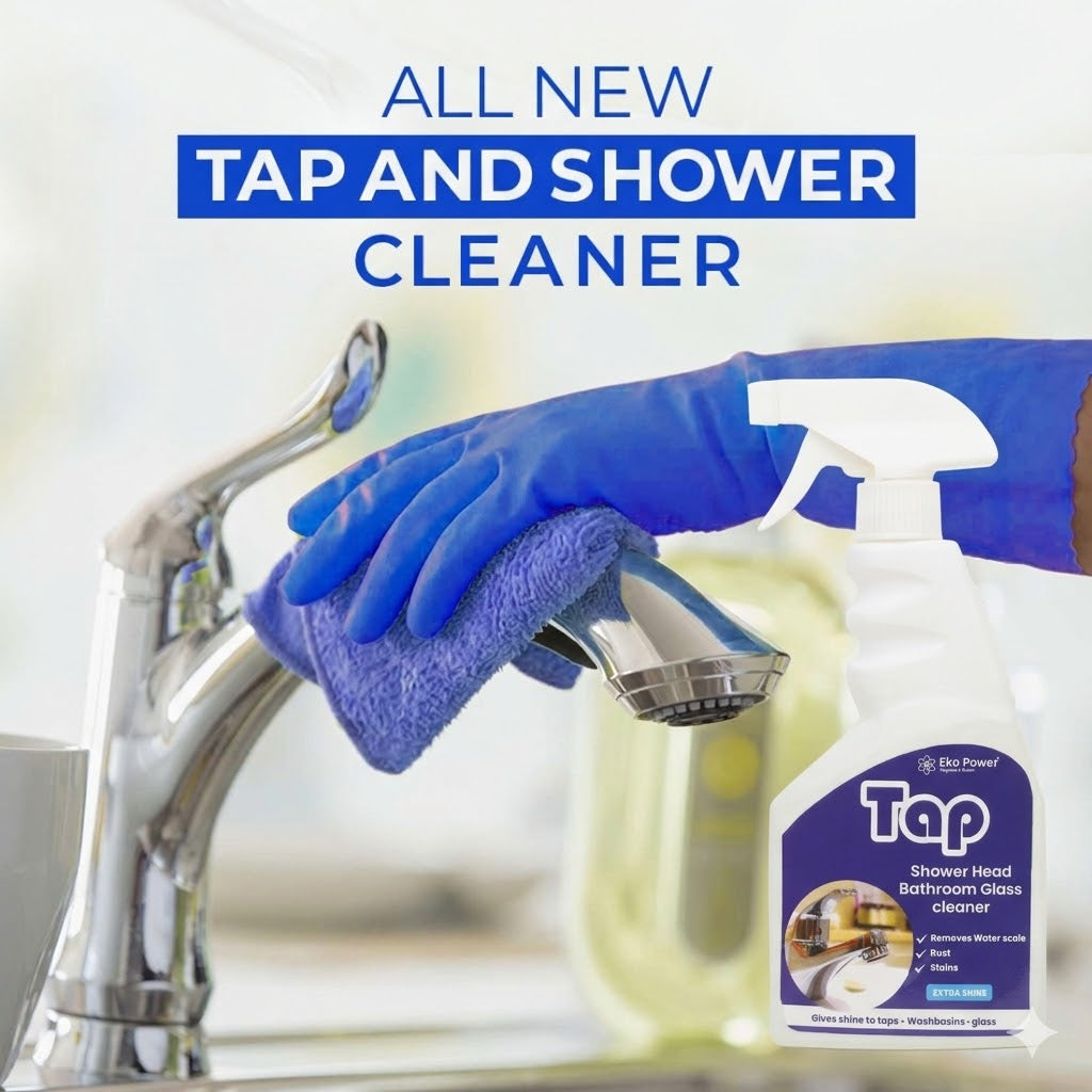 Eko Power Tap, Shower head, Bathroom glass Cleaner | Tough on stains, limescale, water marks | Ready to use |  450ml