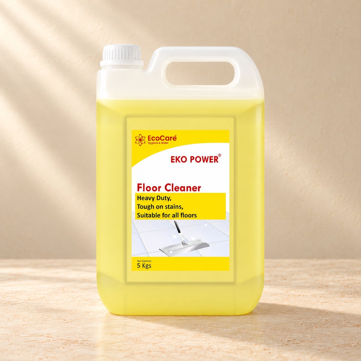 Eko Power Citrus Floor Cleaner - 5 L on a warm neutral studio background