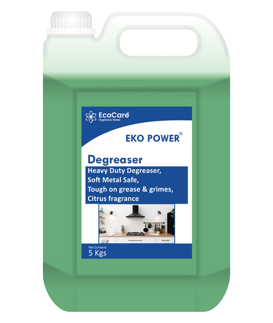 Eko Power Kitchen Degreaser liquid, powerful cleaning solution designed to remove stubborn grease and grime from kitchen surfaces. 5Kgs