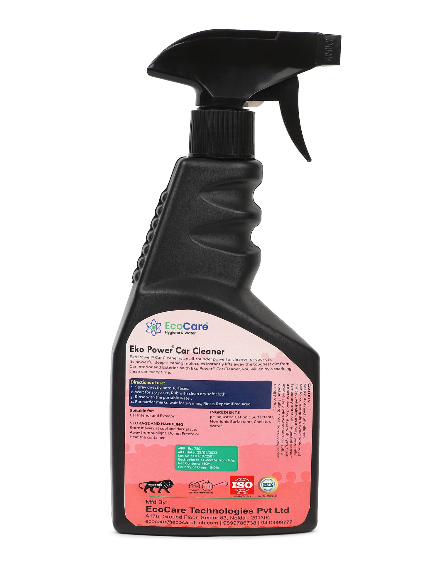 Eko Power Car Cleaner Liquid | Ready to use formula | Tough on dirt and stains