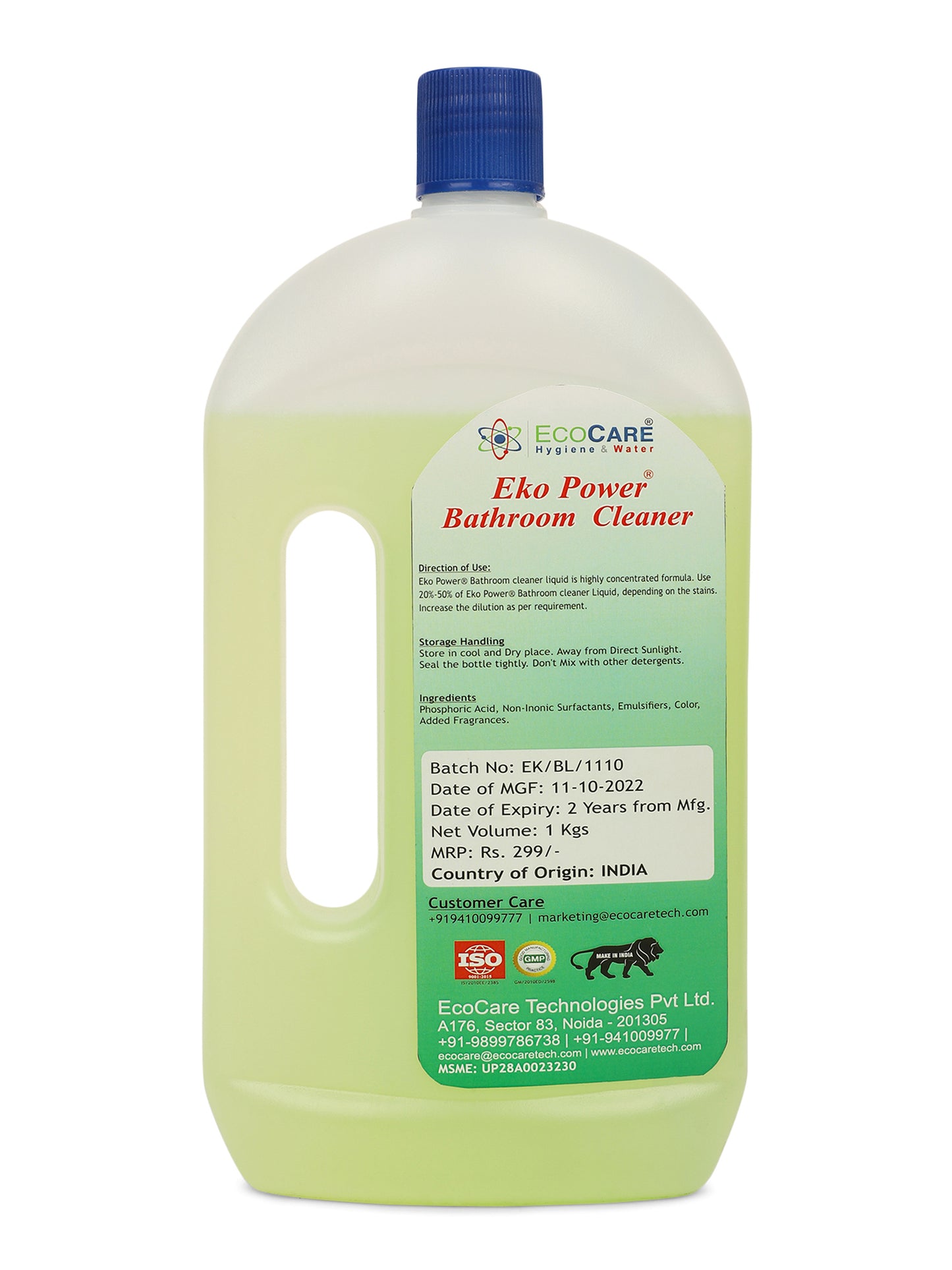 Eko Power Bathroom Cleaner | Specially designed to tackle bathroom stains | 5kgs Pack Size