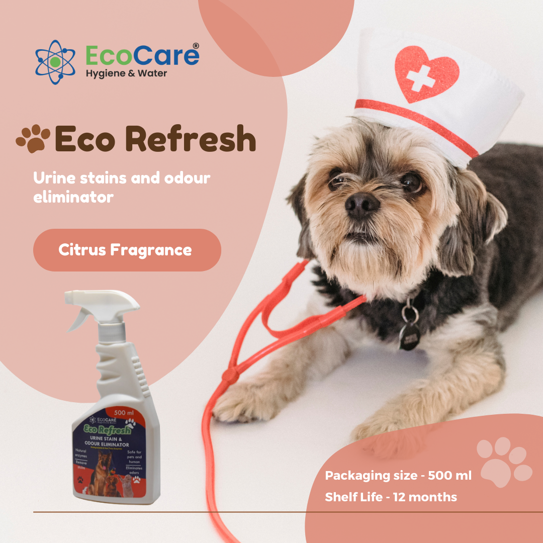 EcoRefresh Pet Urine stain & odour eliminator | Enzyme based formula | Safe for Pets and Human | Ready to use | Pleasant fragrance